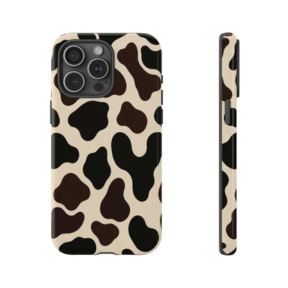 Cow Print Phone Case — Black & Cream Protective  Case