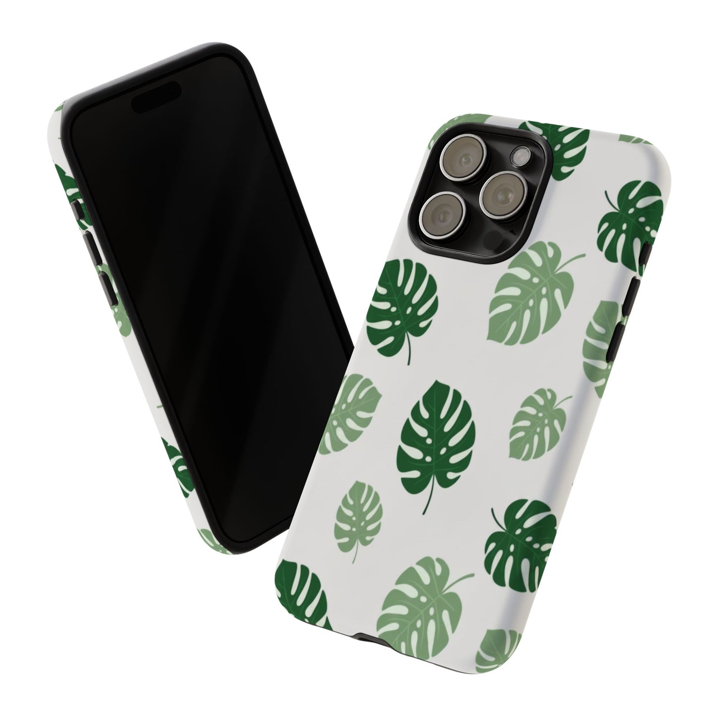 Monstera Leaf Phone Case — Tropical Green Pattern Tough Case