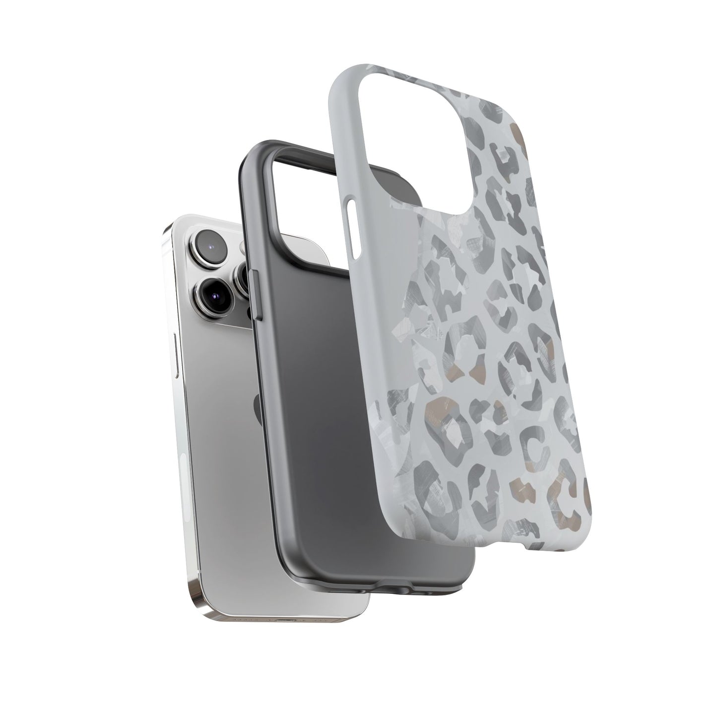 Silver Leopard Tough Phone Case