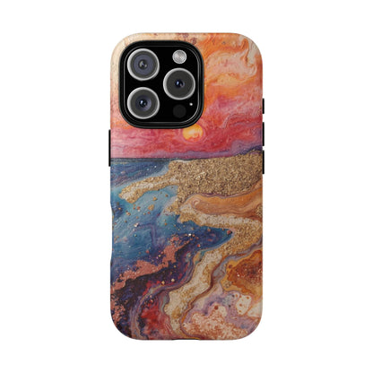 Sunset Coast Phone Case — Colorful Abstract Beach Art Tough Case