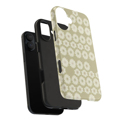 Daisy Pattern Tough Phone Case — Protective Floral iPhone Cover