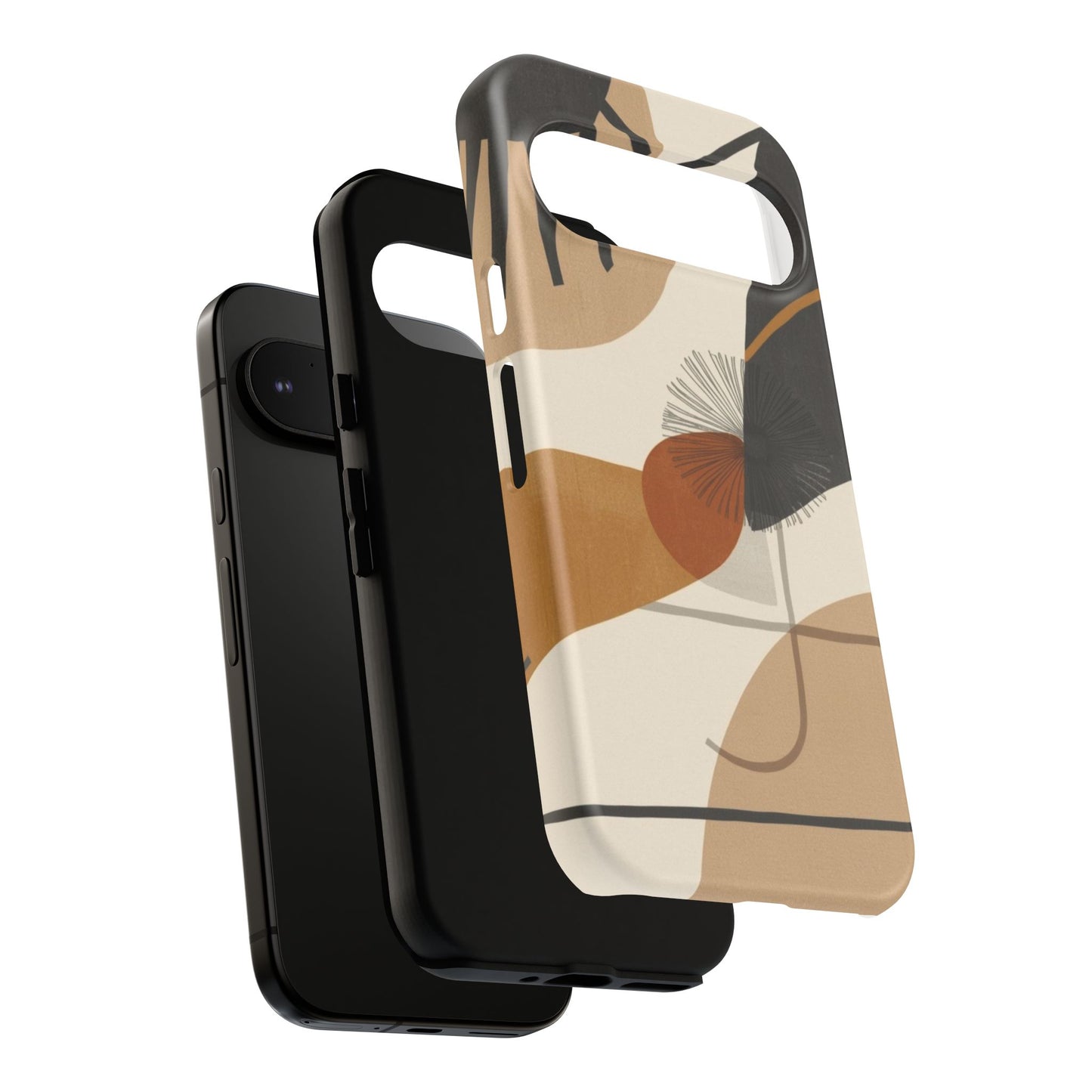 Abstract Earth Tone Phone Case — Mid-Century Minimalist Tough Case