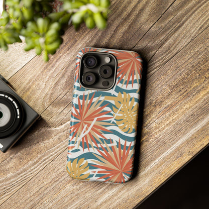 Tropical Palm Tough Phone Case – Retro Wave Floral Protective Cover