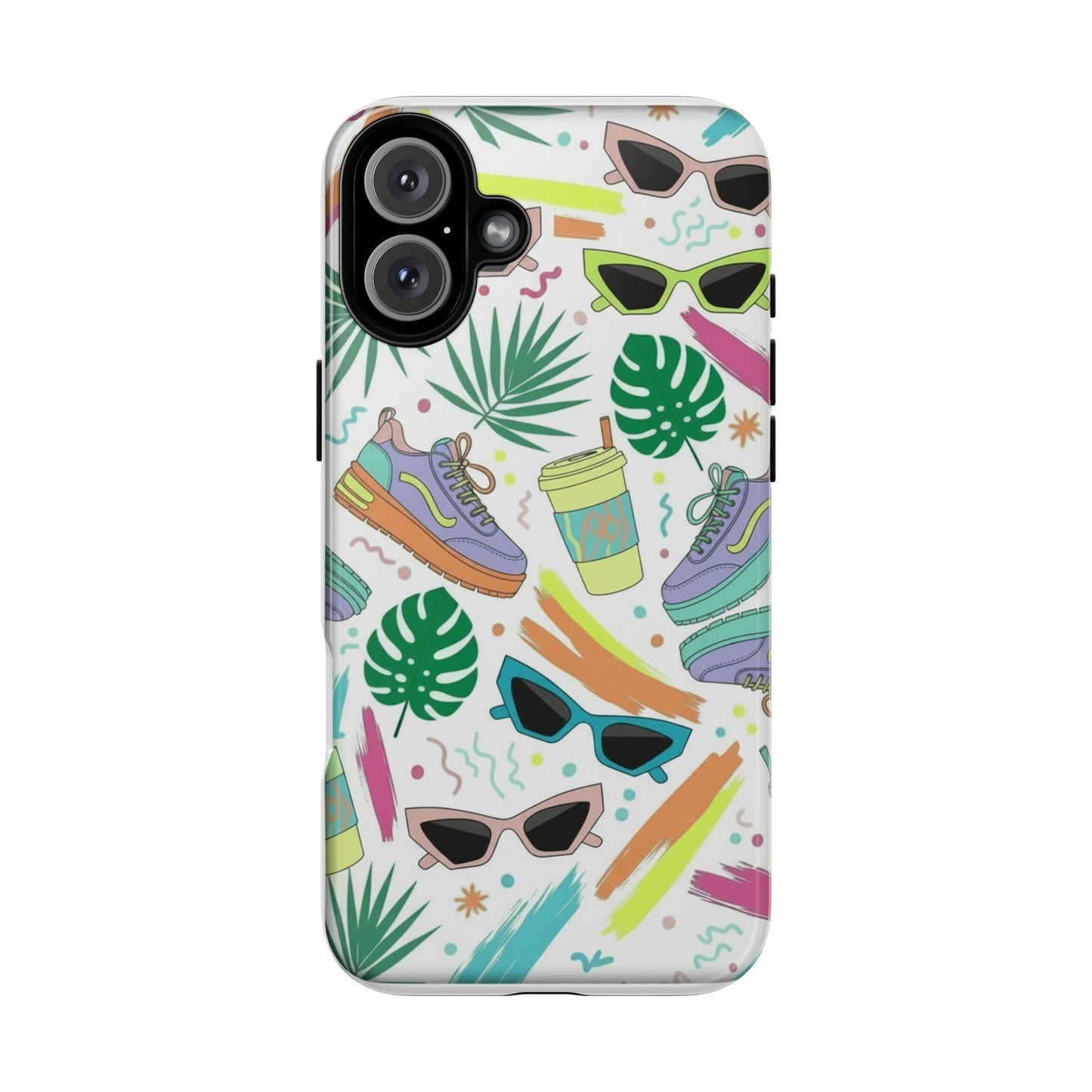 Tough Cases — Colorful Retro Sneakers & Sunglasses Phone Case