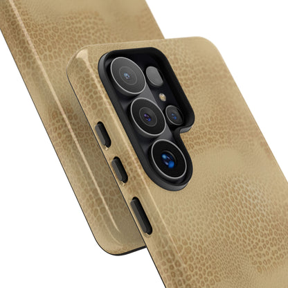 Tan Distressed Leather Texture Phone Case — Rugged Protective iPhone Cover