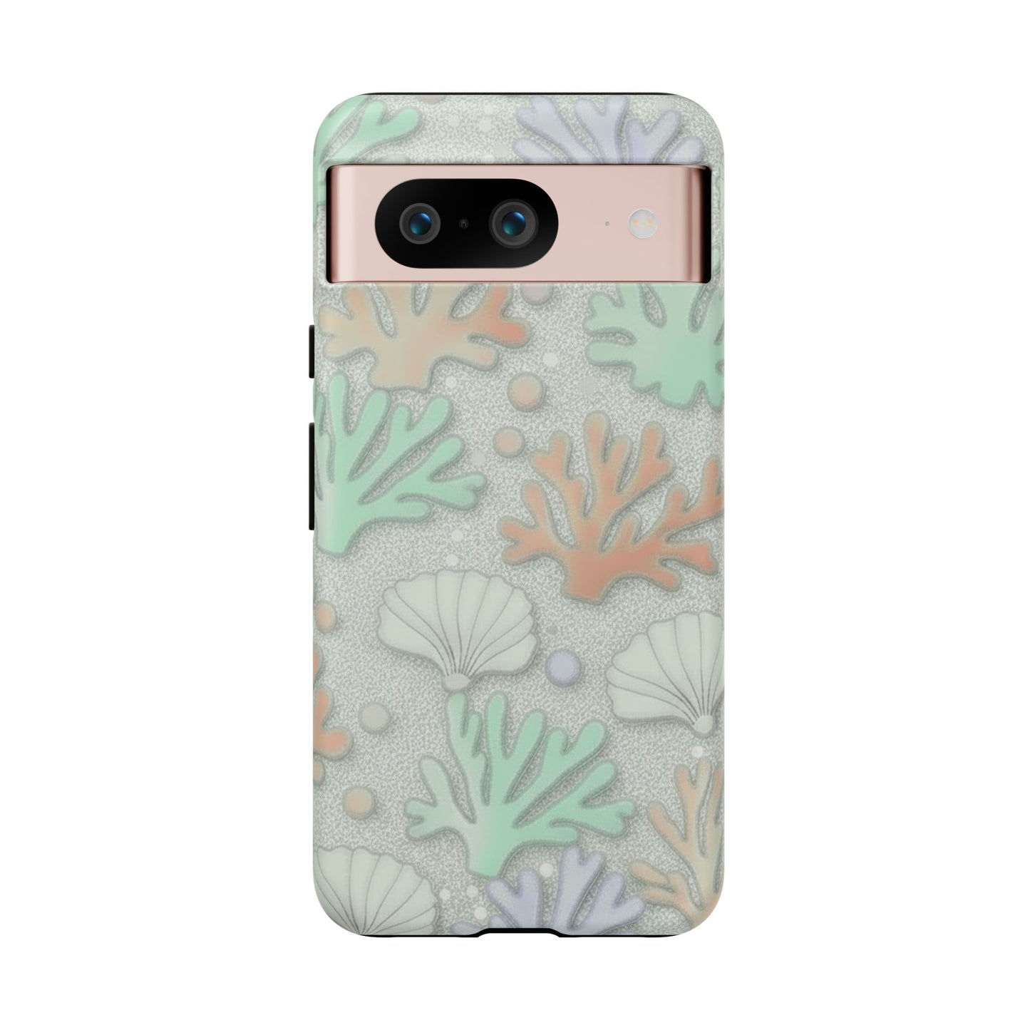 Pastel Coral Reef Tough Phone Case – Sea Shell & Coral Pattern Durable Protector