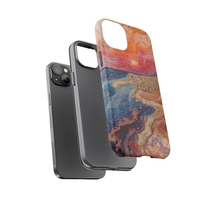 Sunset Coast Phone Case — Colorful Abstract Beach Art Tough Case
