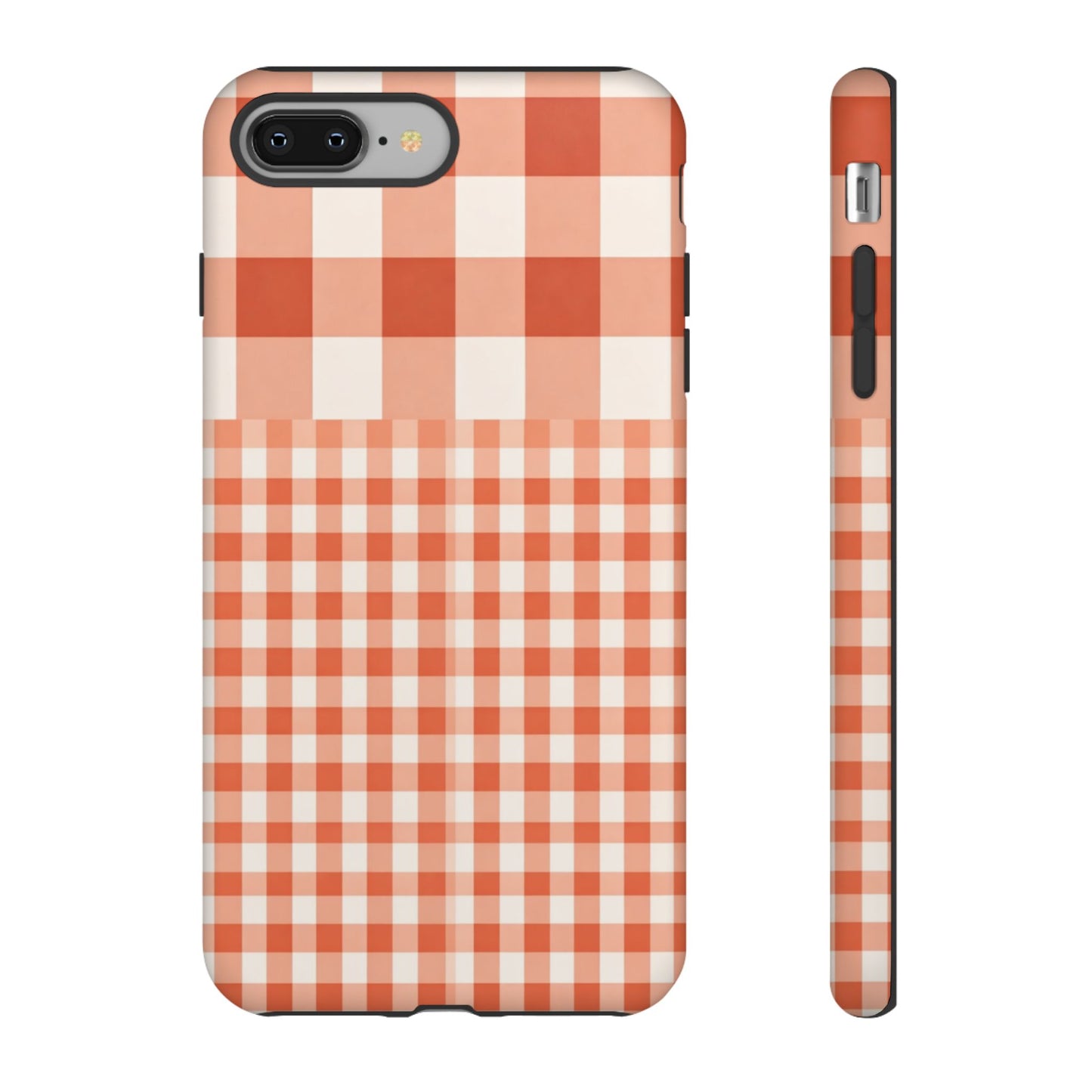 Buffalo Check Tough Phone Case — Orange Gingham Protective Cover