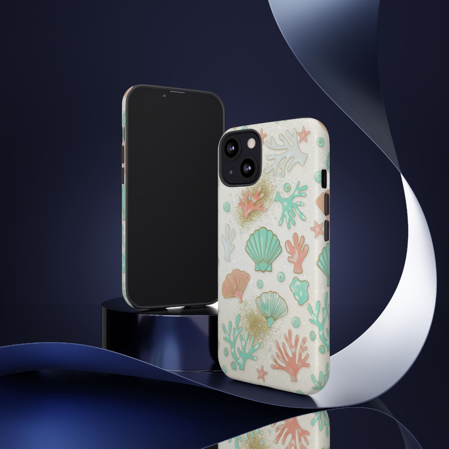 Seashell Coral Phone Case — Pastel Beach Shells Protective Tough Case