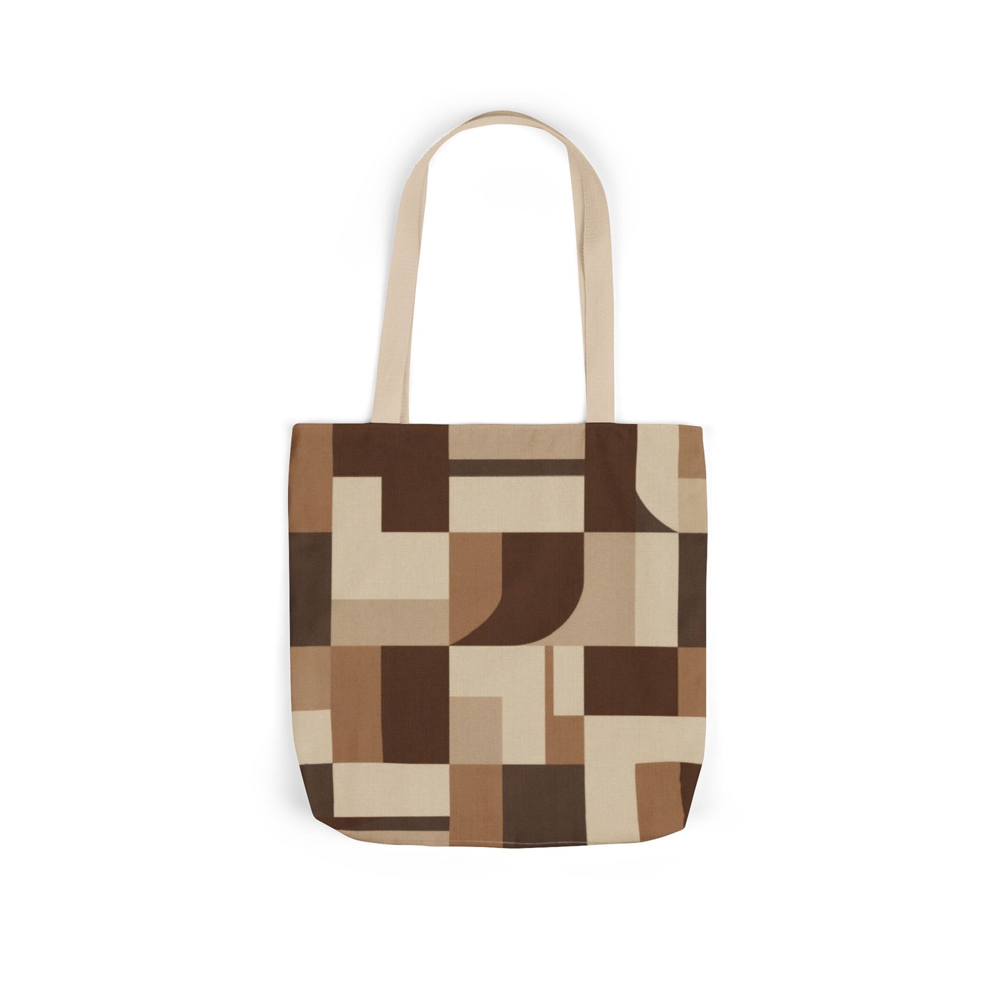Neutral Geometric Canvas Tote