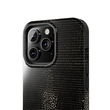 Tough Phone Case — Black Textured Metallic Dot Shield