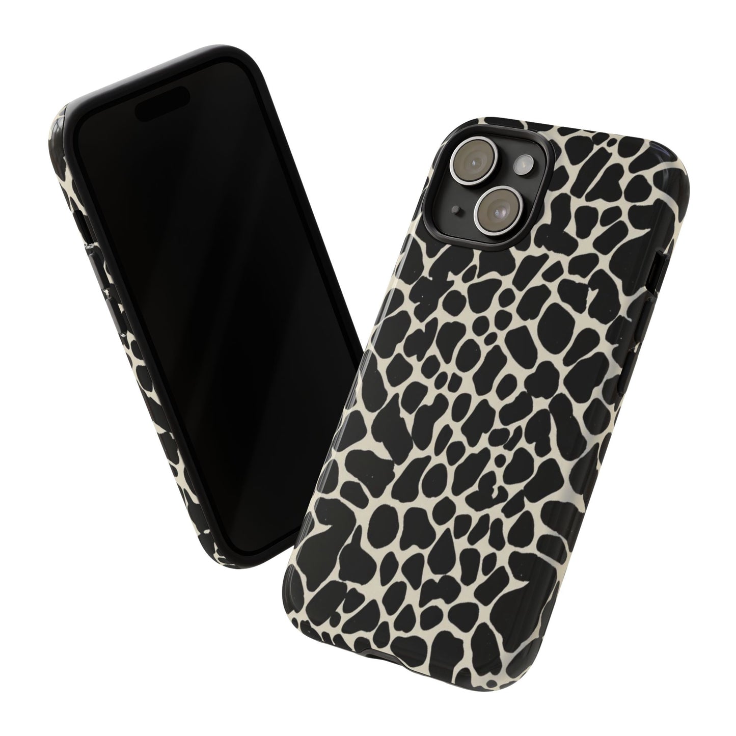 Black and White Cowhide Phone Case — Protective Tough Case