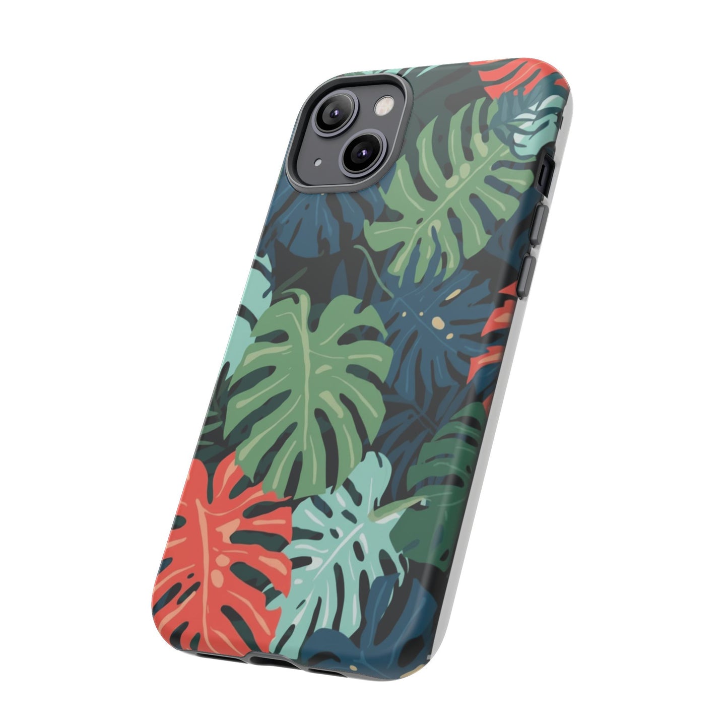 Tropical Monstera Phone Case — Colorful Leaf Protective Tough Case