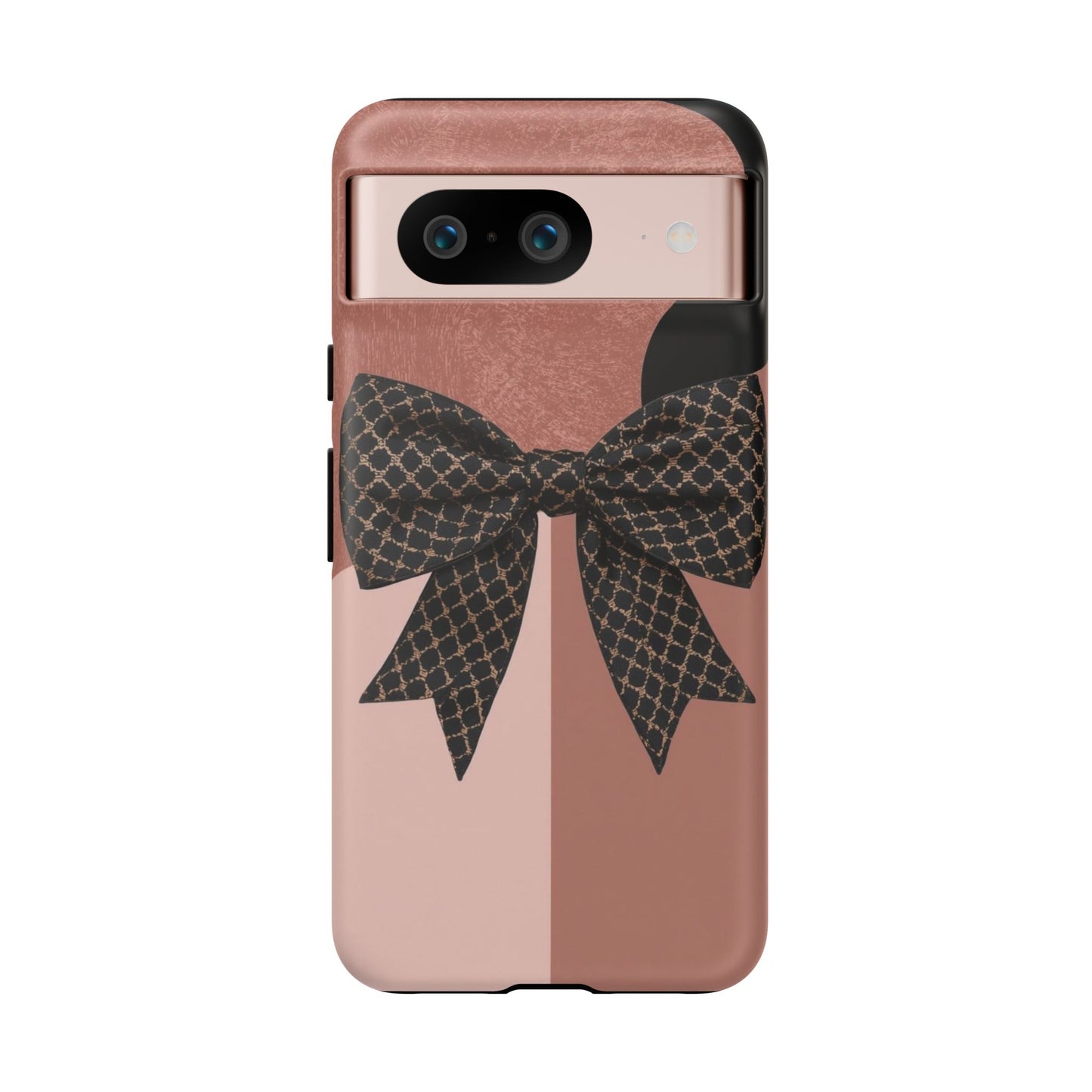 Bow Stripe Tough Phone Case – Pink Mauve Protective Cover