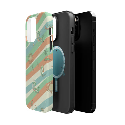 Magnetic Impact-Resistant Phone Case — Retro Surf Stripes