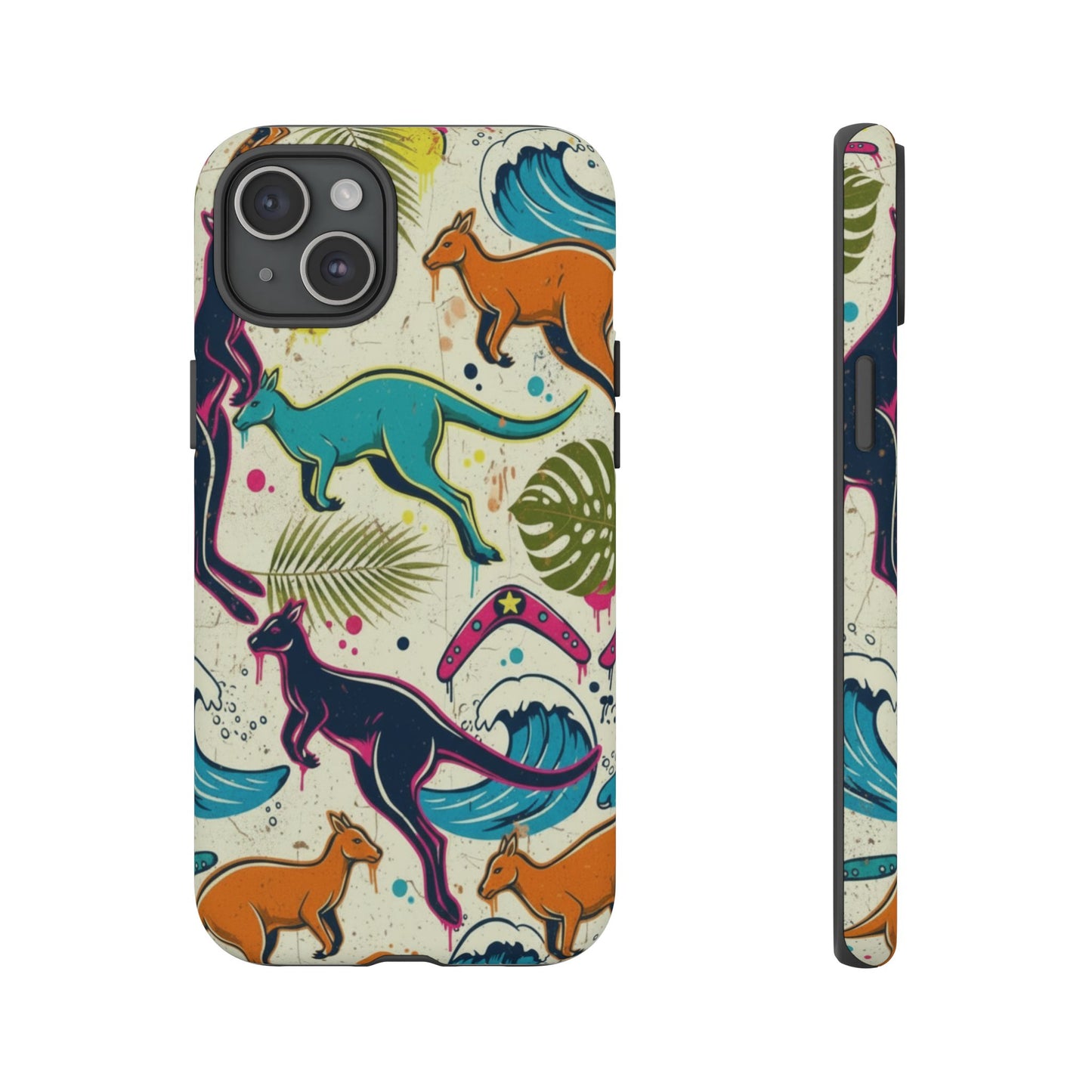 Tough Cases — Colorful Surfing Kangaroo Phone Case