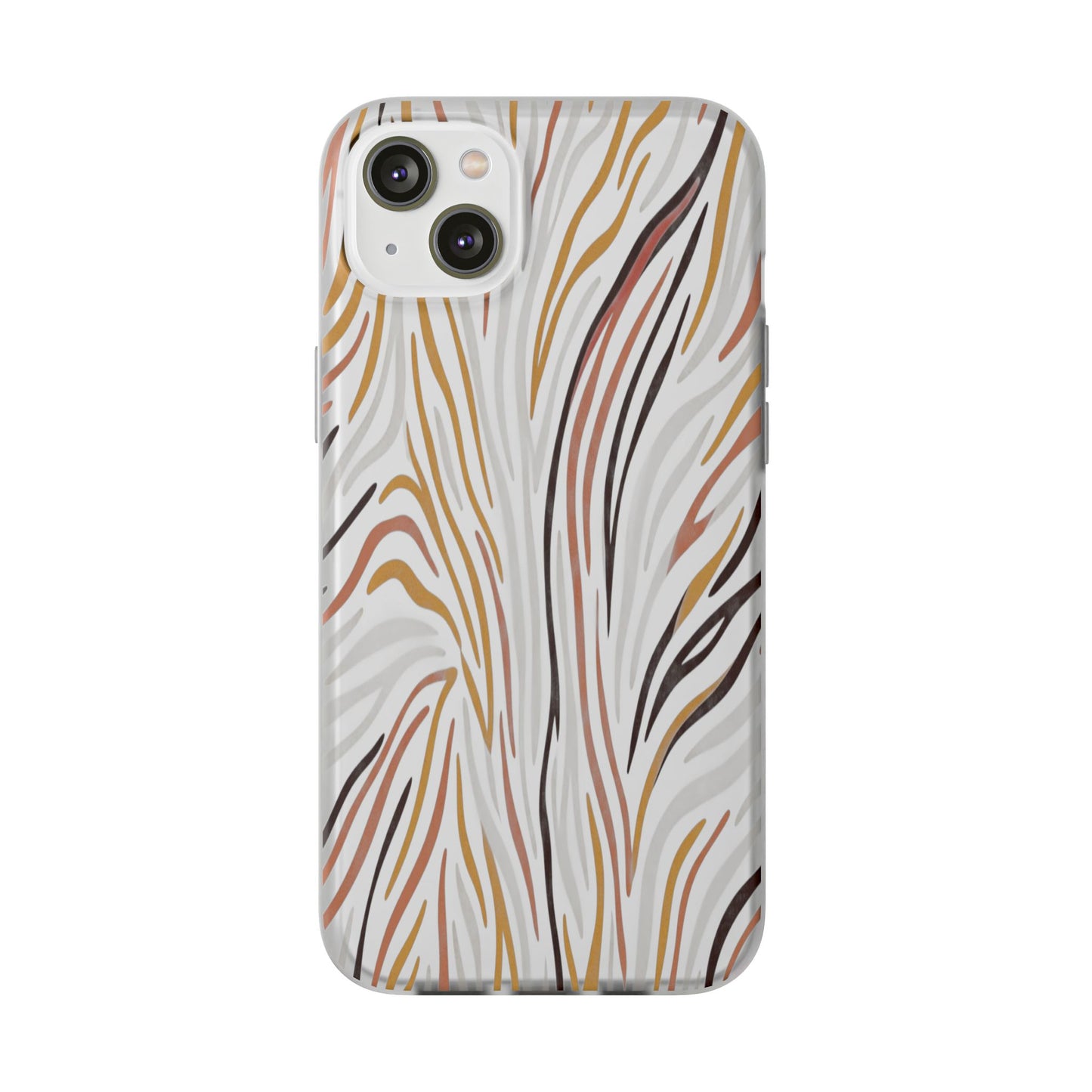 Marbled Neutral Stripe Phone Case — Abstract Beige & Terracotta Flexi Case