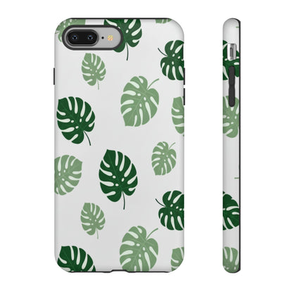 Monstera Leaf Phone Case — Tropical Green Pattern Tough Case