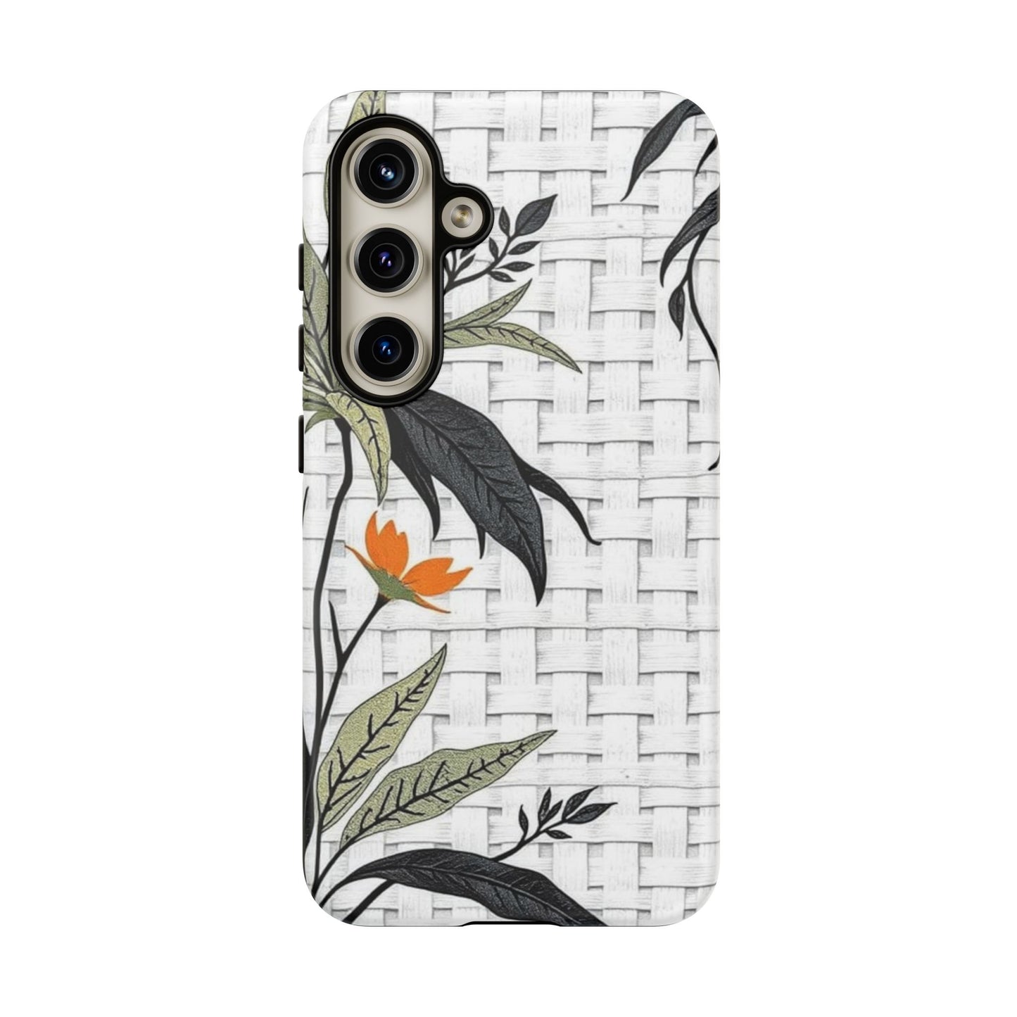 Floral Woven Tough Phone Case — Protective Botanical iPhone Cover