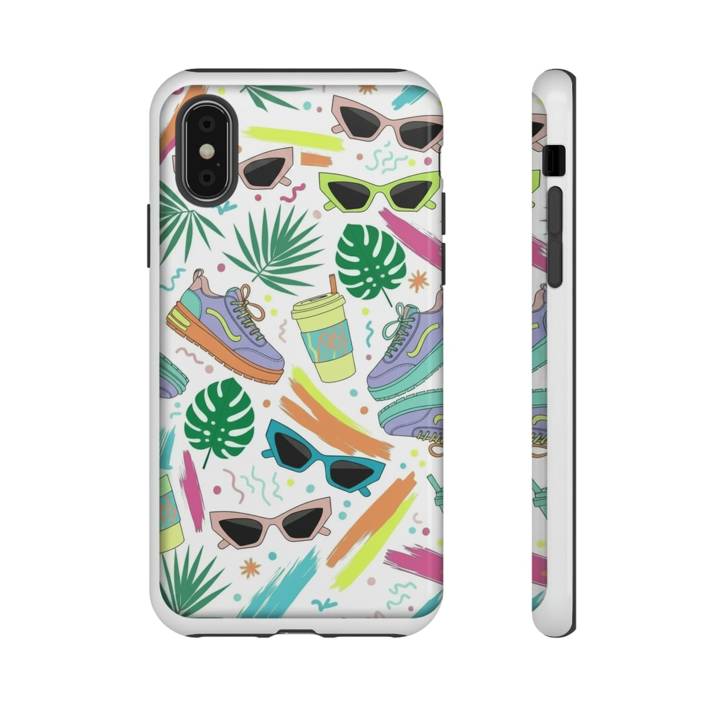 Tough Cases — Colorful Retro Sneakers & Sunglasses Phone Case
