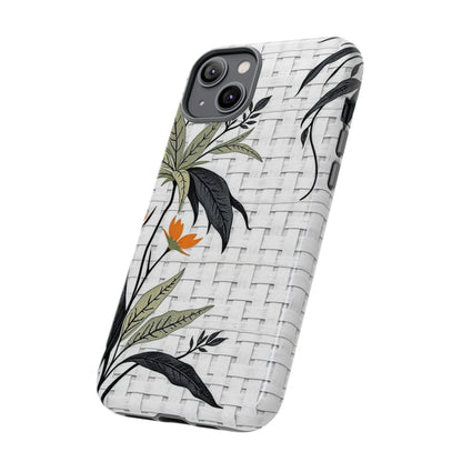 Floral Woven Tough Phone Case — Protective Botanical iPhone Cover