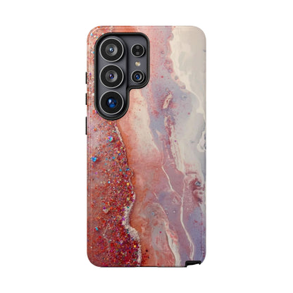 Marbled Rose Gold Galaxy Phone Case — Protective Tough Case