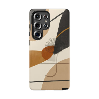 Abstract Earth Tone Phone Case — Mid-Century Minimalist Tough Case
