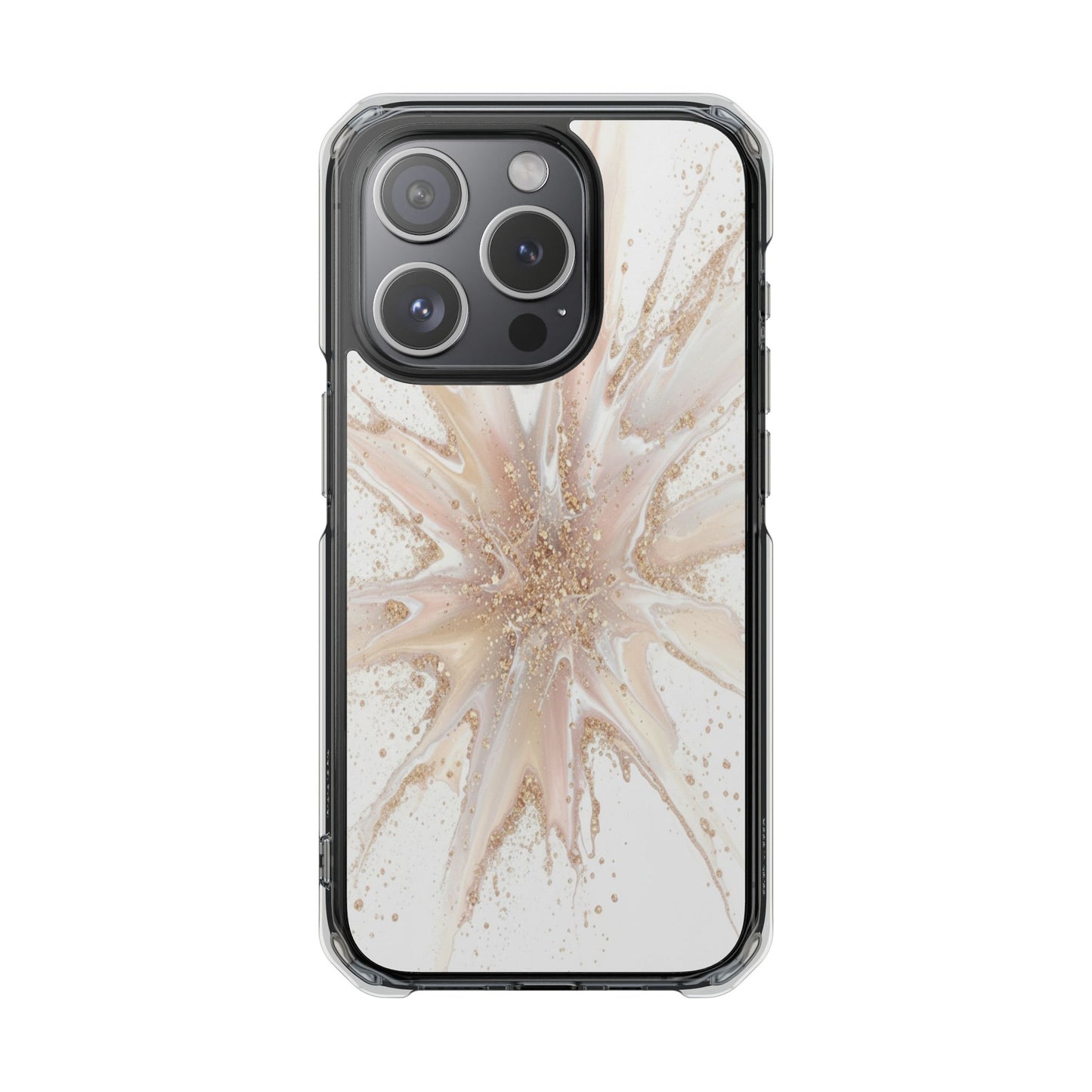 Clear Magnetic Impact Phone Case — Neutral Gold Starburst Design