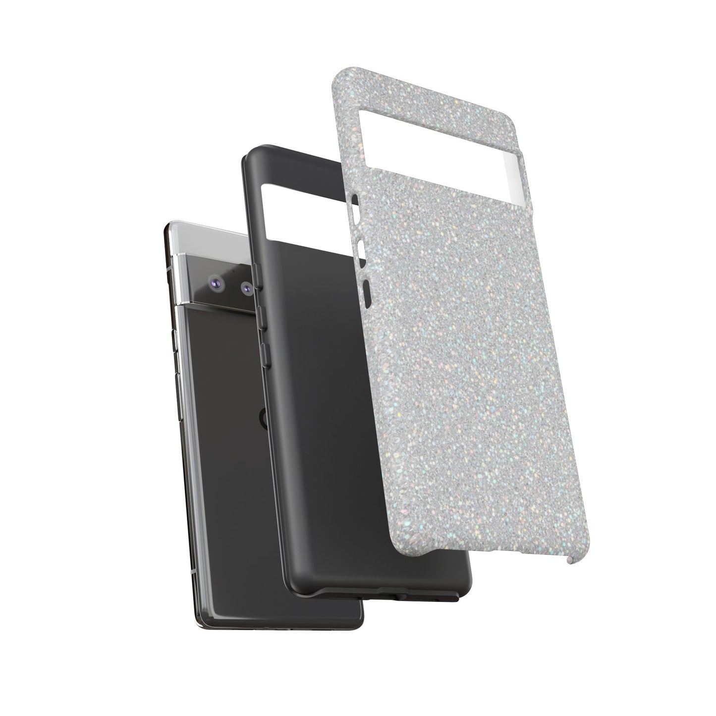 Glitter Silver Tough Phone Case — Sparkling Protective Phone Case