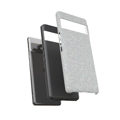 Glitter Silver Tough Phone Case — Sparkling Protective Phone Case