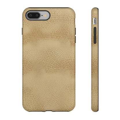 Tan Distressed Leather Texture Phone Case — Rugged Protective iPhone Cover