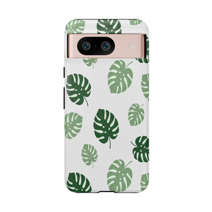 Monstera Leaf Phone Case — Tropical Green Pattern Tough Case