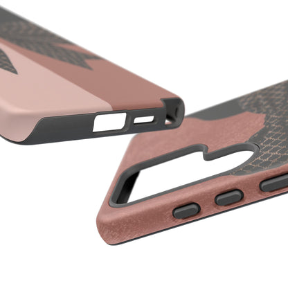 Bow Stripe Tough Phone Case – Pink Mauve Protective Cover
