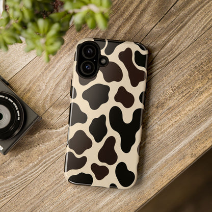 Cow Print Phone Case — Black & Cream Protective  Case