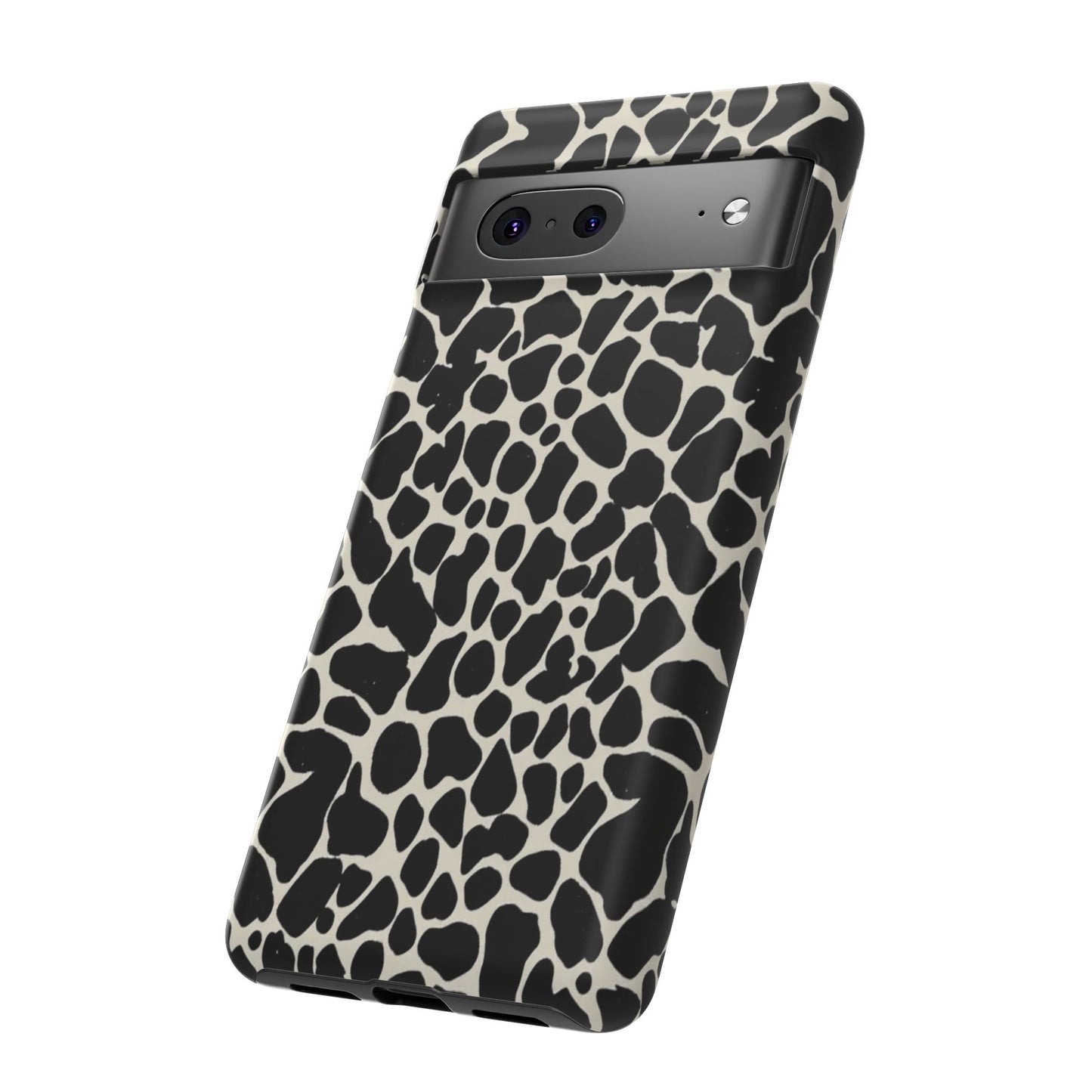 Black and White Cowhide Phone Case — Protective Tough Case