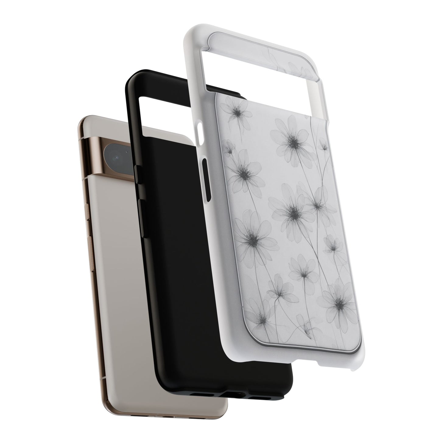 Tough Case — Black & White Floral Tough Phone Case