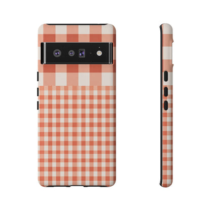 Buffalo Check Tough Phone Case — Orange Gingham Protective Cover