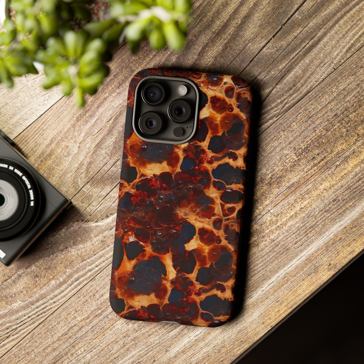 Tortoiseshell Phone Case — Protective iPhone Cover with Classic Amber Pattern