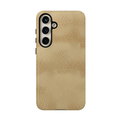 Tan Distressed Leather Texture Phone Case — Rugged Protective iPhone Cover