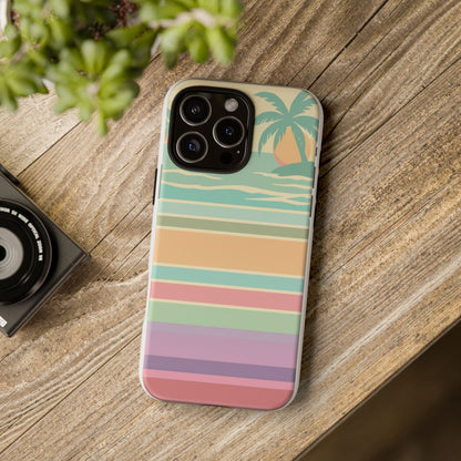 Tough Case — Retro Pastel Sunset Palm Tree Phone Case