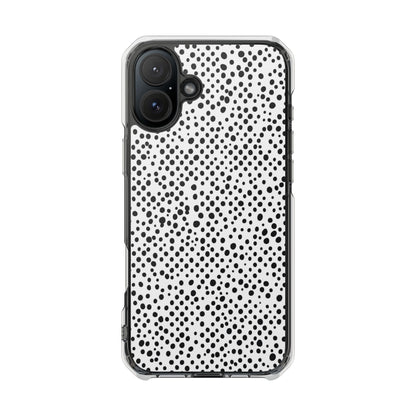 Clear Magnetic Phone Case — Black & White Speckled Pattern