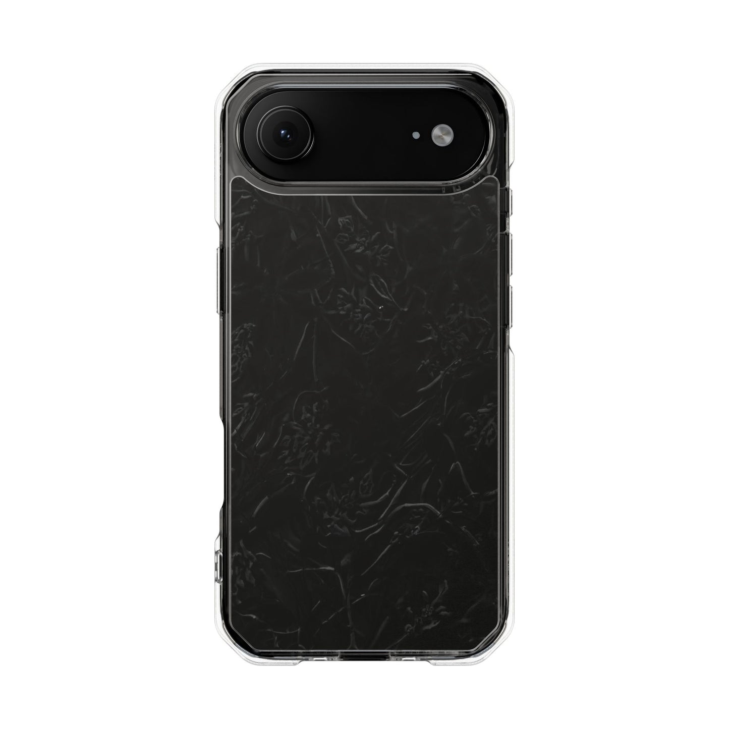 Magnetic Impact Phone Case — Black Floral Design