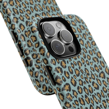 Leopard Print Tough Phone Case - Blue Cheetah Protective Cover