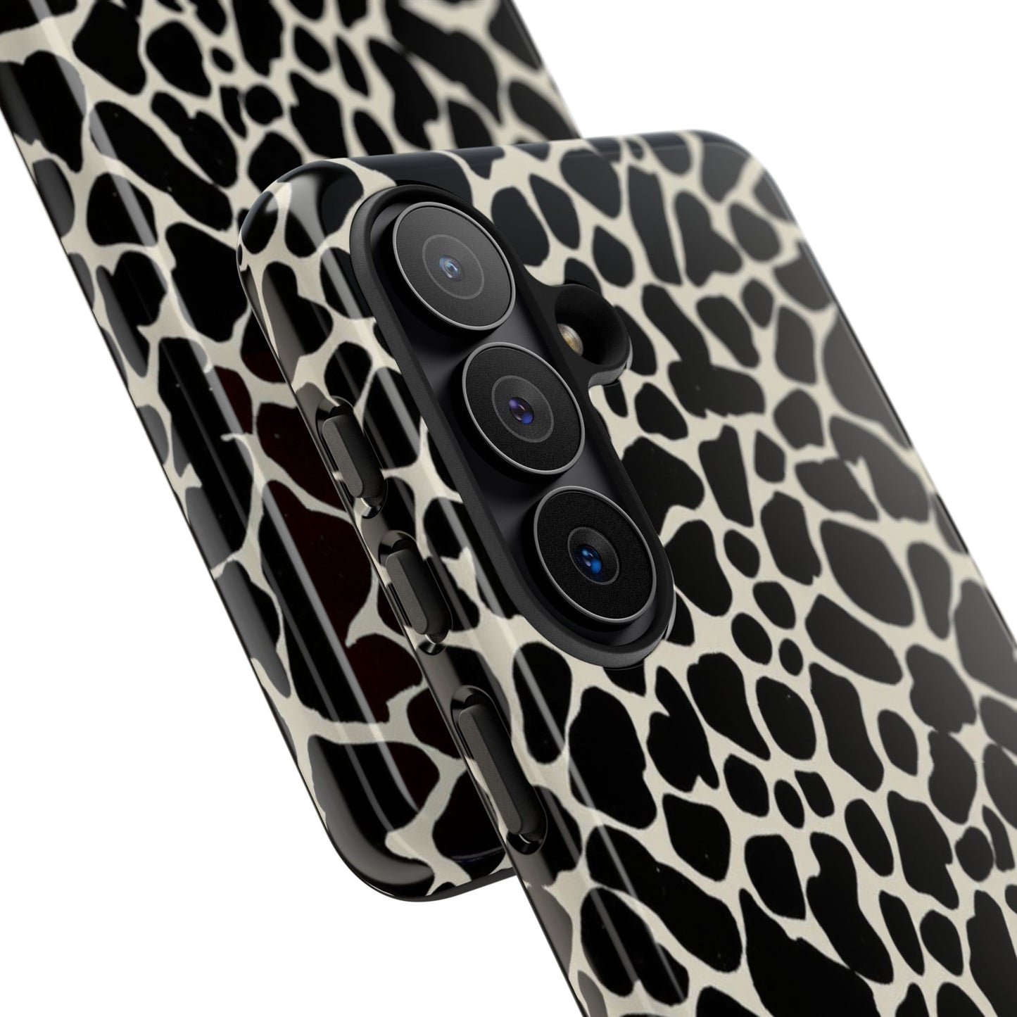 Black and White Cowhide Phone Case — Protective Tough Case