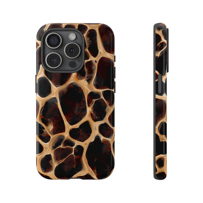 Phone Case — Brown Leather Dot Texture Rugged Protective Cover