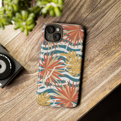 Tropical Palm Tough Phone Case – Retro Wave Floral Protective Cover