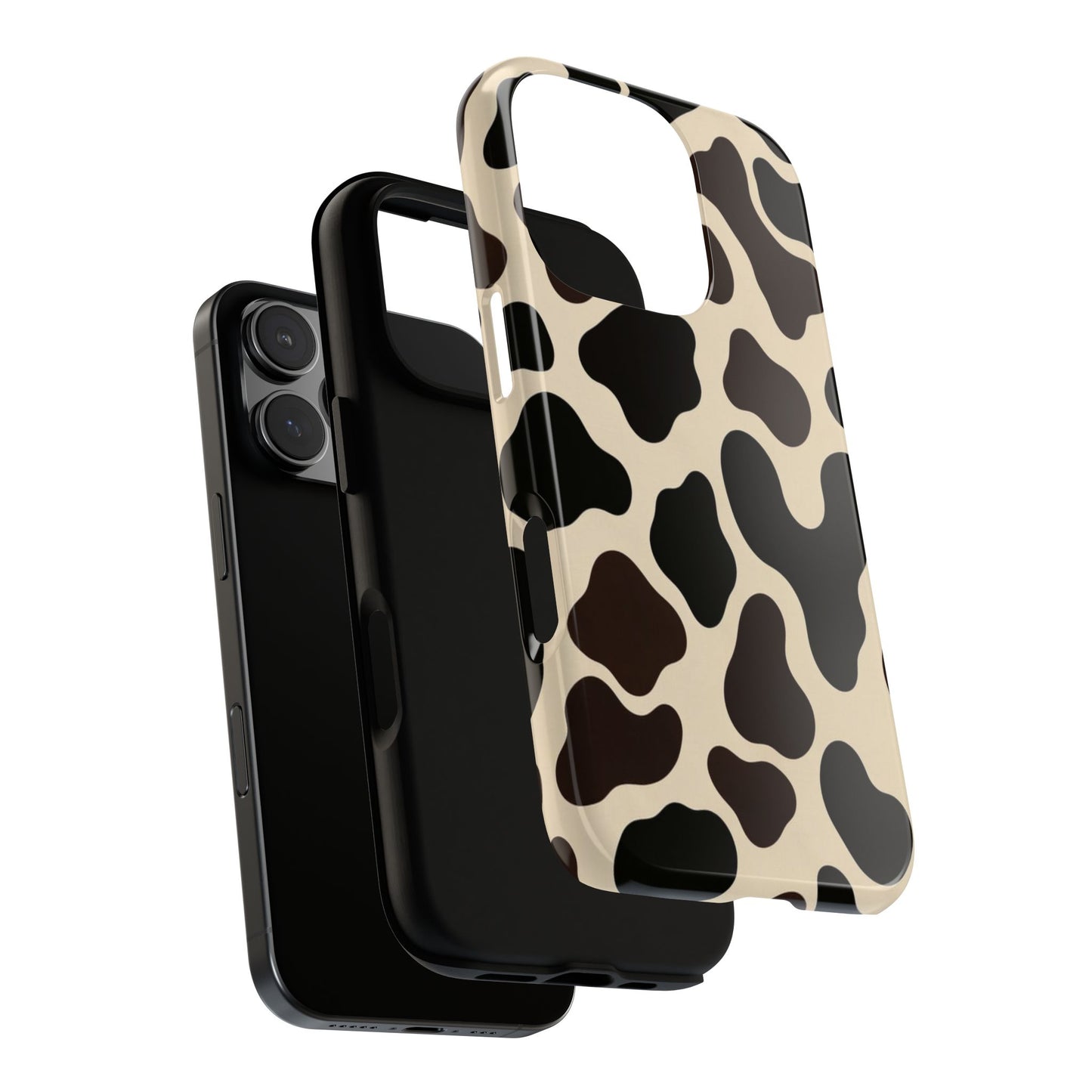 Cow Print Phone Case — Black & Cream Protective  Case