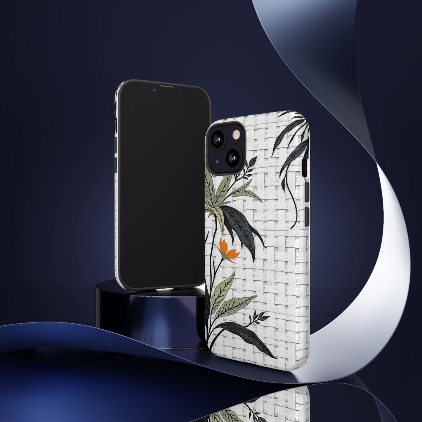 Floral Woven Tough Phone Case — Protective Botanical iPhone Cover