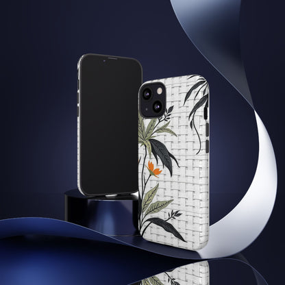 Floral Woven Tough Phone Case — Protective Botanical iPhone Cover