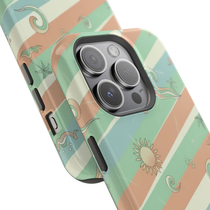 Magnetic Impact-Resistant Phone Case — Retro Surf Stripes